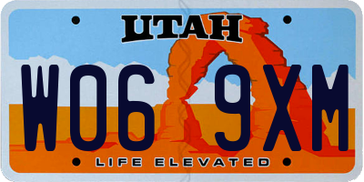 UT license plate W069XM