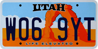 UT license plate W069YT