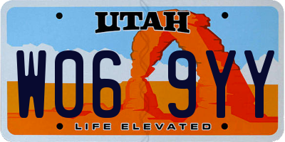 UT license plate W069YY