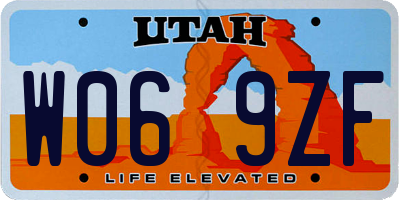 UT license plate W069ZF