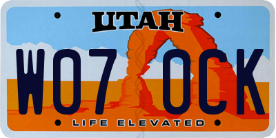 UT license plate W070CK