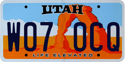 UT license plate W070CQ