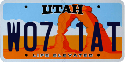 UT license plate W071AT