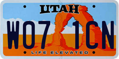 UT license plate W071CN