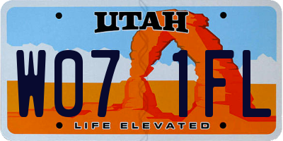 UT license plate W071FL