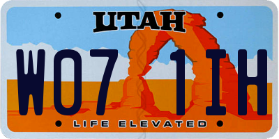 UT license plate W071IH