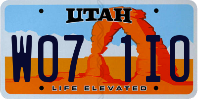 UT license plate W071IO
