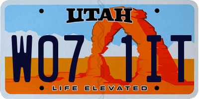 UT license plate W071IT