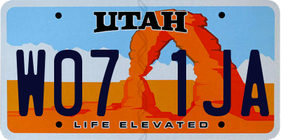 UT license plate W071JA