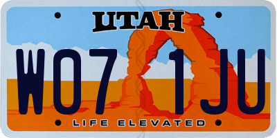 UT license plate W071JU