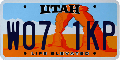 UT license plate W071KP