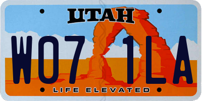 UT license plate W071LA