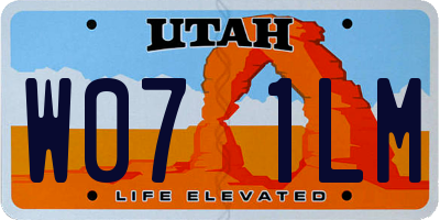 UT license plate W071LM