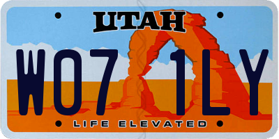 UT license plate W071LY