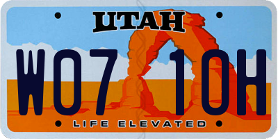 UT license plate W071OH