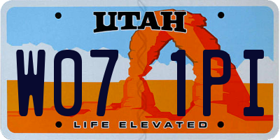UT license plate W071PI