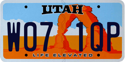 UT license plate W071QP