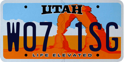 UT license plate W071SG