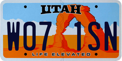 UT license plate W071SN