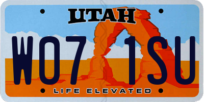 UT license plate W071SU