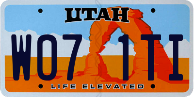 UT license plate W071TI