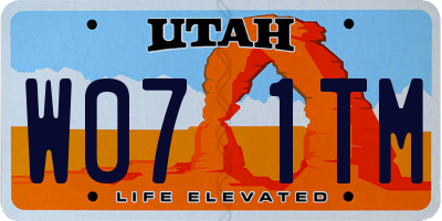 UT license plate W071TM