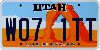 UT license plate W071TT