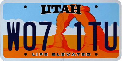 UT license plate W071TU