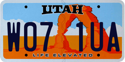UT license plate W071UA