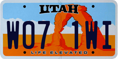 UT license plate W071WI