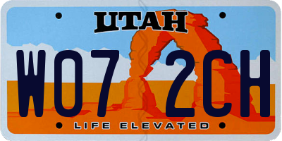 UT license plate W072CH