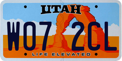 UT license plate W072CL