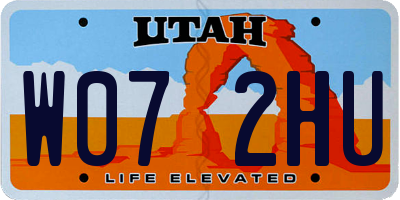 UT license plate W072HU