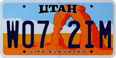 UT license plate W072IM