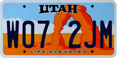 UT license plate W072JM