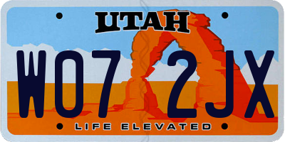 UT license plate W072JX