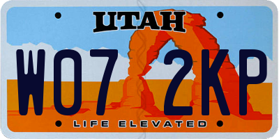 UT license plate W072KP