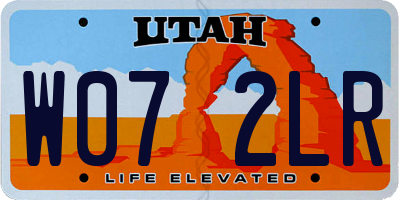 UT license plate W072LR