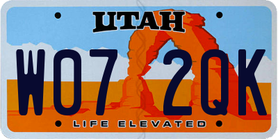 UT license plate W072QK
