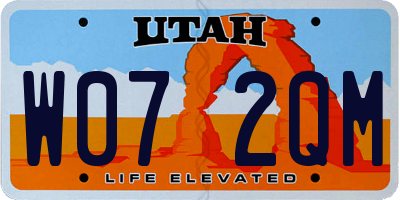 UT license plate W072QM
