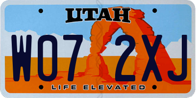 UT license plate W072XJ