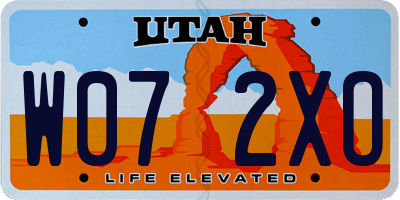 UT license plate W072XO