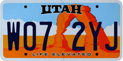 UT license plate W072YJ