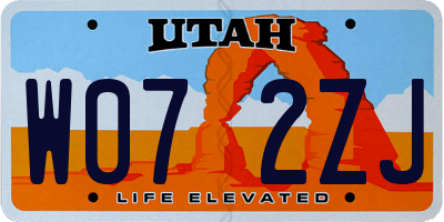 UT license plate W072ZJ