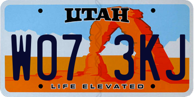 UT license plate W073KJ