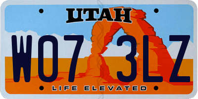 UT license plate W073LZ