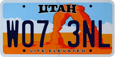 UT license plate W073NL