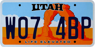 UT license plate W074BP