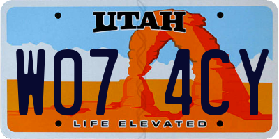 UT license plate W074CY