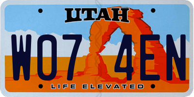 UT license plate W074EN